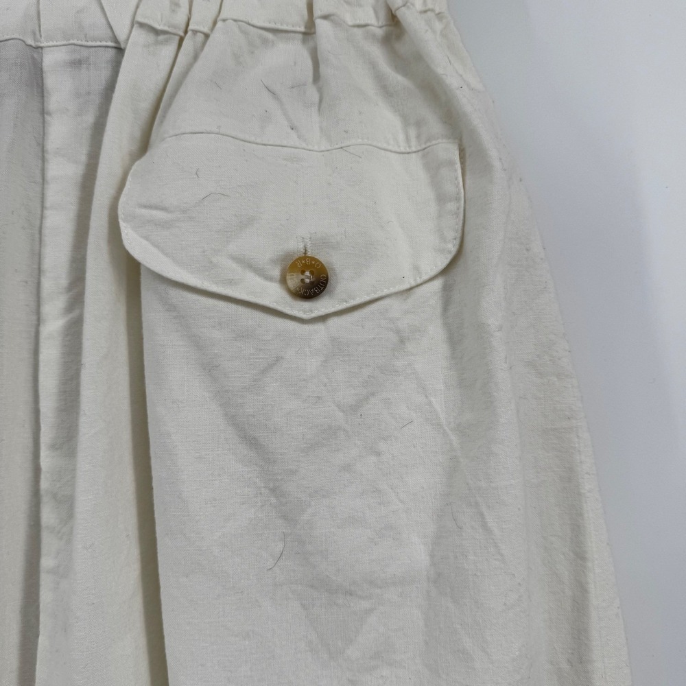 Vintage Outback Red Ivory Cotton Pleated Midi Skirt High Waist Size 10 NWT USA - Picture 11 of 12